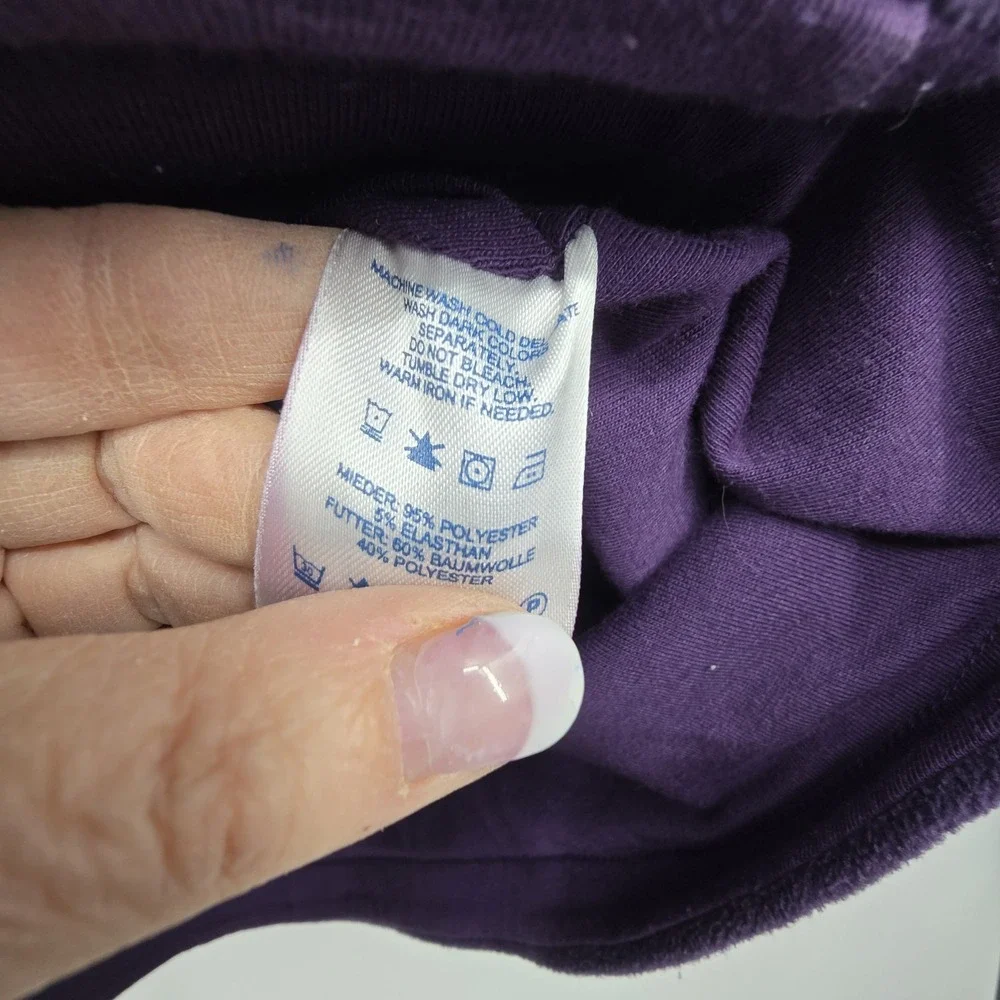 Land's End Full Zip Fleece Vest Women's MED Purple Plum Pockets‎ Outdoor Cozy